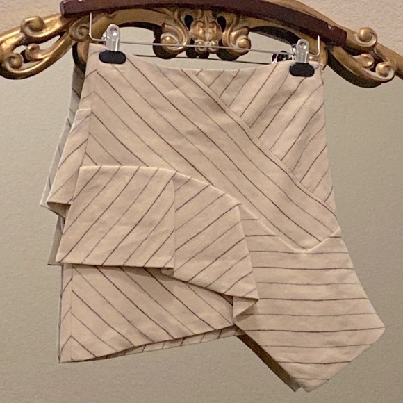 Isabel Marant Kimura Asymmetric Striped Ruffle Mini Skirt Size S - Picture 4 of 12
